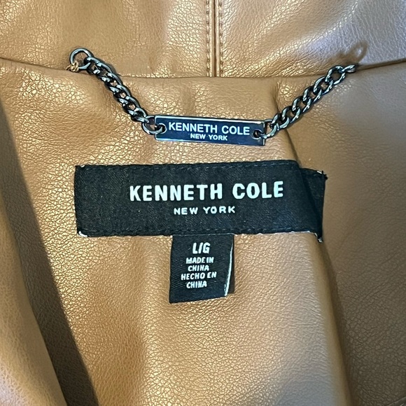 NWOT Kenneth Cole ladies faux leather jacket. Stylish, chic, trendy, classic. - Picture 2 of 7
